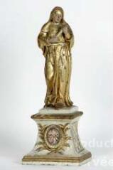 2 vues  - ensemble composé de deux statues-reliquaires de Sainte Monique et Saint Augustin d'Hippone (ouvre la visionneuse)